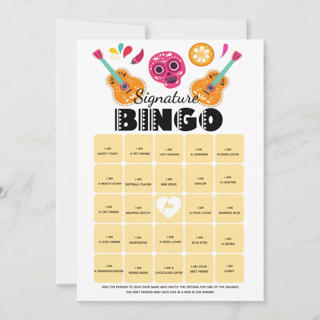 Bingo game Birthday party fiesta Invitation (Front)