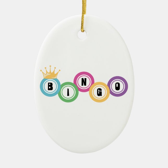 Bingo Game Ceramic Tree Decoration (Front)