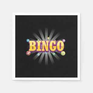 Bingo Game Lucky Player Gambler Gambling Gift Napkin