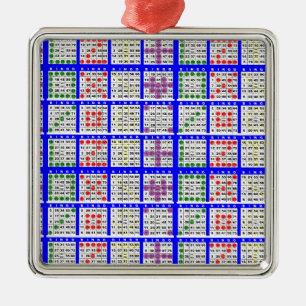 Bingo Game Patterns Large Grid Metal Tree Decoration