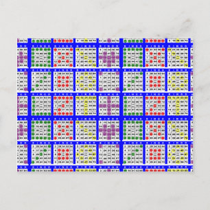 Bingo Game Patterns Large Grid Postcard
