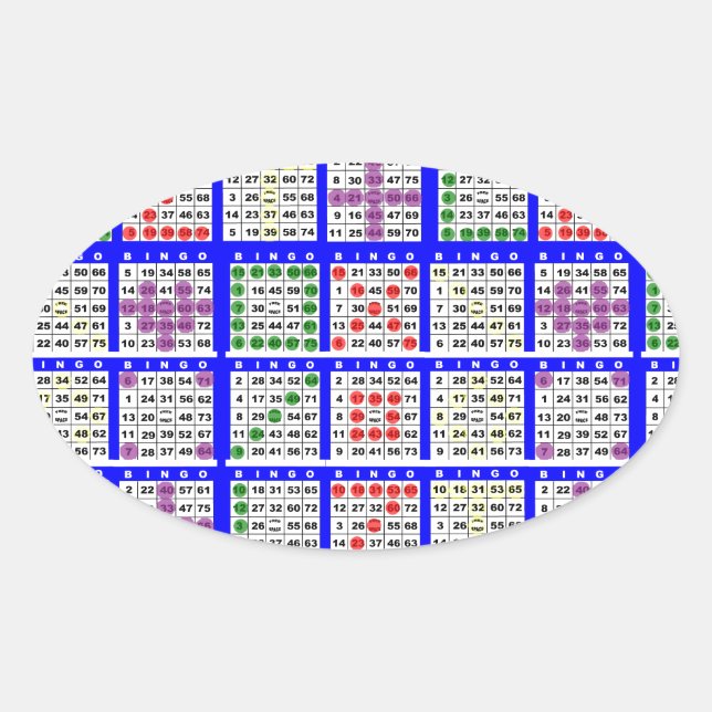 Bingo Game Patterns Large Oval Sticker (Front)