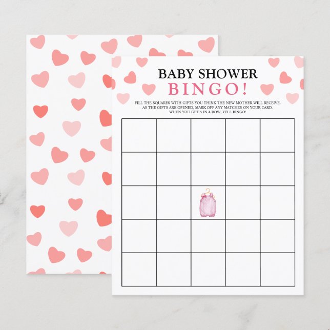 Bingo Game | Valentine's Baby Shower Games (Front/Back)