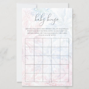 Bingo Game Winter Pink Blue Snowflake