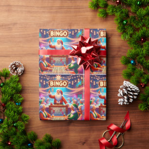 Bingo Game With Santa Christmas Wrapping Paper