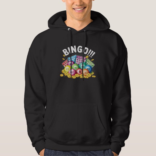 Bingo  Grandpa Daubers Gamblers Vintage Playing Hoodie (Front)