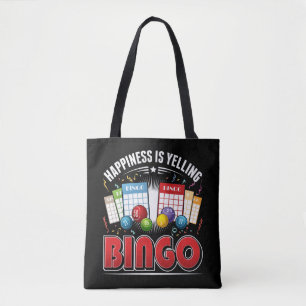 Bingo Happiness Men Women Funny Bingo Player Tote Bag