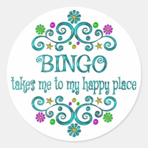 Bingo Happy Place Classic Round Sticker
