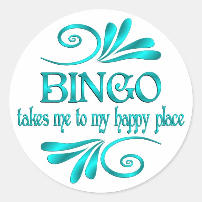 Bingo Happy Place Classic Round Sticker (Front)