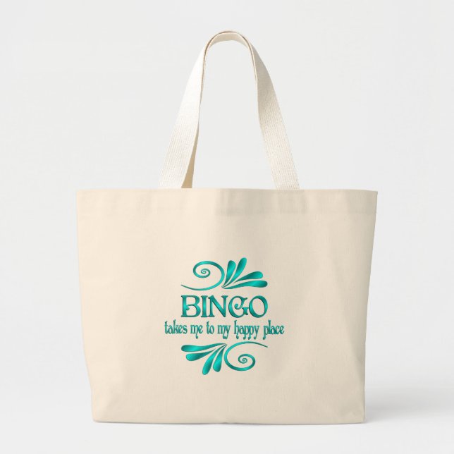Bingo Happy Place Large Tote Bag (Front)