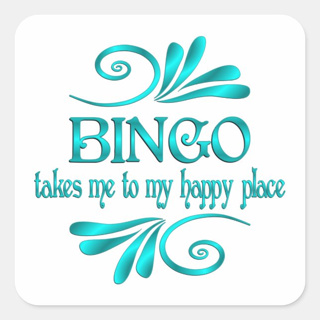 Bingo Happy Place Square Sticker (Front)