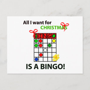 BINGO I want a bingo  for Christmas Holiday Postcard