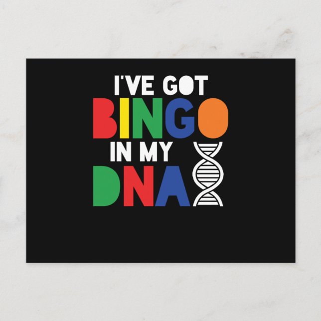 Bingo In My DNA Lucky Game Gambling Player Gift Postcard (Front)