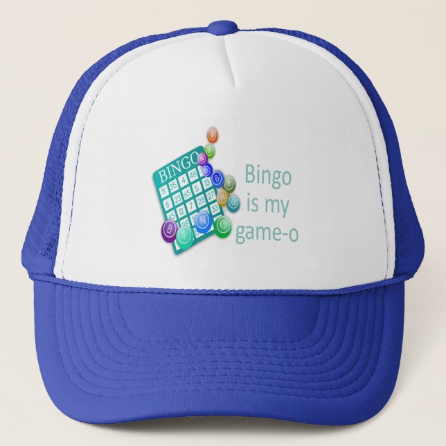 Bingo is my Game-O  Fun Bingo Quote Trucker Hat (Front)