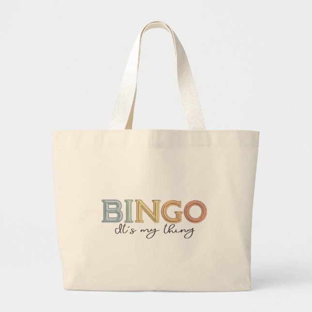 BINGO, It’s My Thing – Pastel Large Tote Bag (Front)