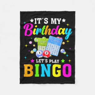 Bingo It's My Birthday Let's Play Bingo Vintage Xm Fleece Blanket