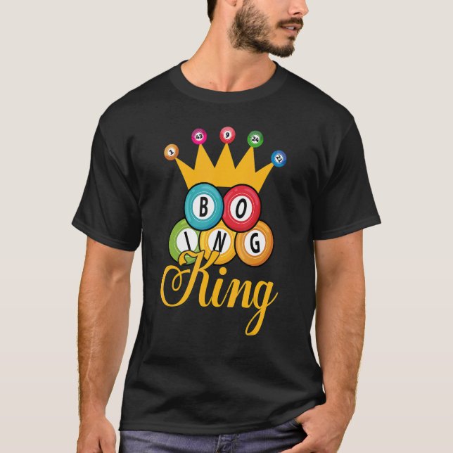Bingo King   Men Boys   Lucky Game Lottery Players T-Shirt (Front)