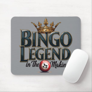 Bingo Legend Crowned in Gold Retro Typography Mouse Mat