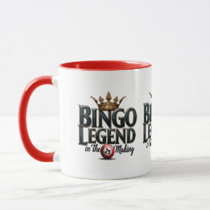 Bingo Legend Crowned in Gold Retro Typography Mug