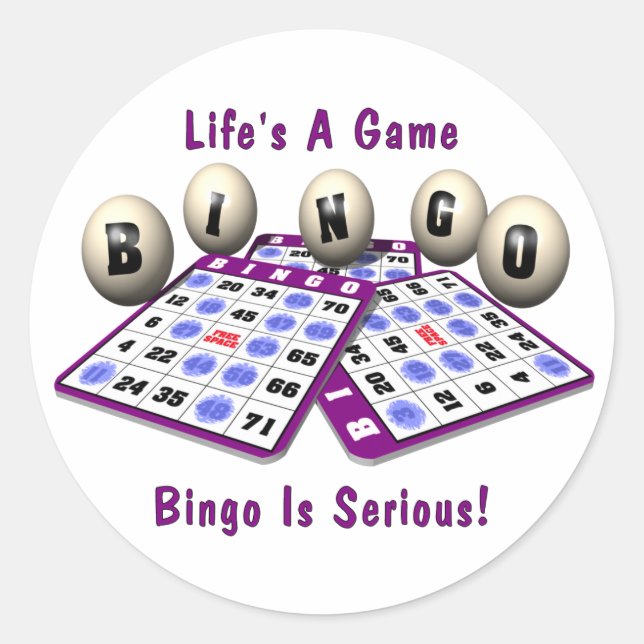 Bingo: Life's A Game Classic Round Sticker (Front)