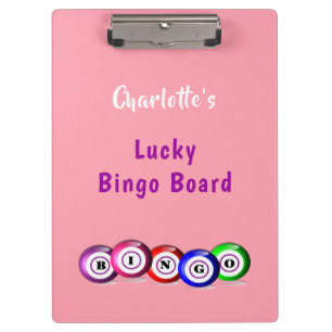 Bingo Lovers Personalised Lucky Bingo Board Clipbo Clipboard