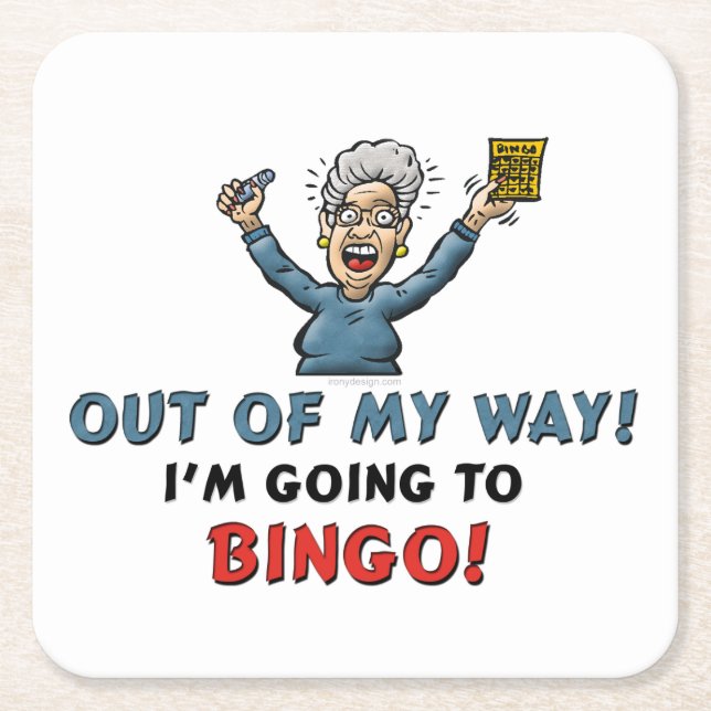 Bingo Lovers Square Paper Coaster (Front)