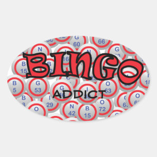 Bingo "Name" over Bingo Balls Oval Sticker