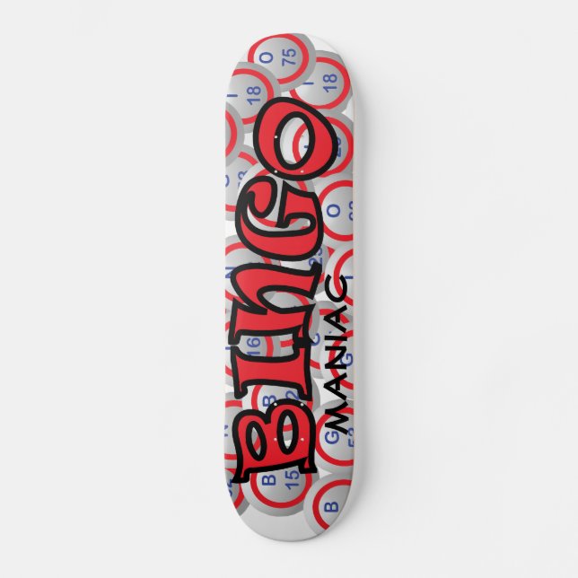 Bingo "Name" over Bingo Balls Skateboard (Front)