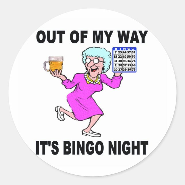 BINGO NIGHT CLASSIC ROUND STICKER (Front)