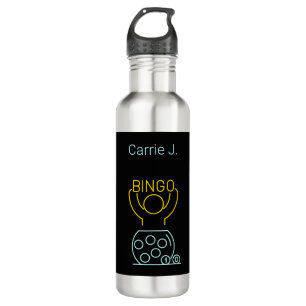 Bingo Night Neon Line Art  Personalised  710 Ml Water Bottle