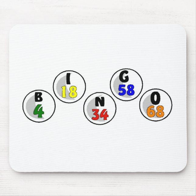 Bingo Numbers Mouse Mat (Front)