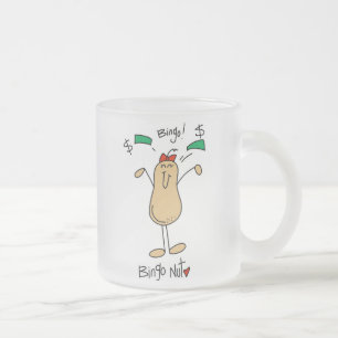 Bingo Nut T-shirts and Gifts Frosted Glass Coffee Mug