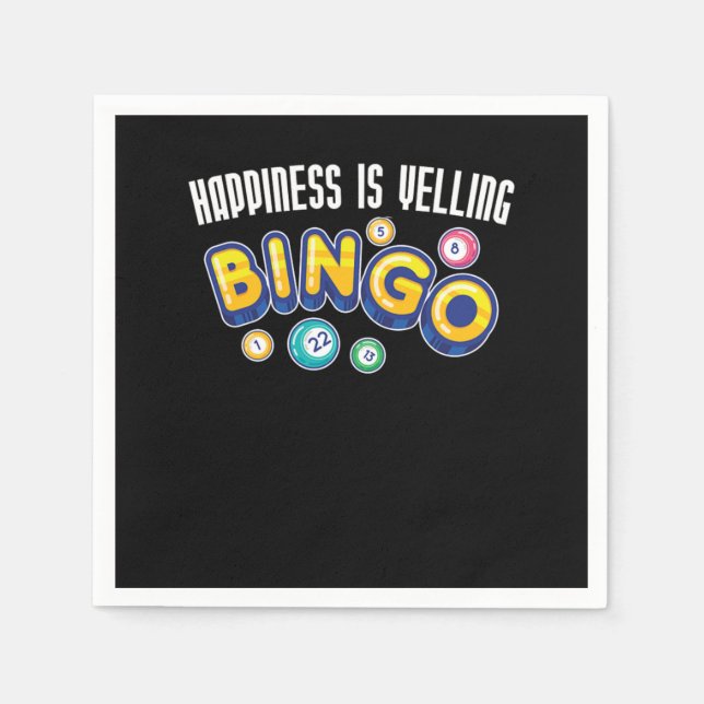 Bingo Player Balls Lucky Number Napkin (Front)