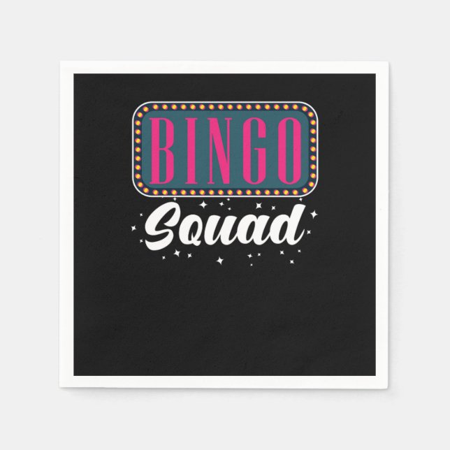 Bingo Player Balls Lucky Number Napkin (Front)