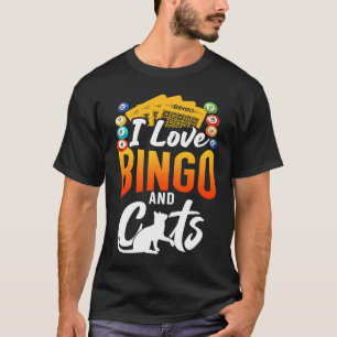 Bingo Player Cat I Love Bingo And Cats T-Shirt