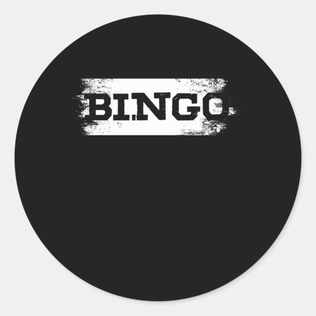 Bingo Player Gambler Lucky Game Casino Gamble Gift Classic Round Sticker (Front)