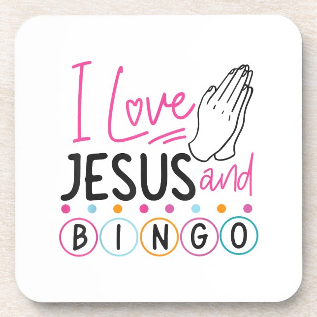 Bingo Player Jesus Faith Christian I Love Jesus An Coaster (Front)