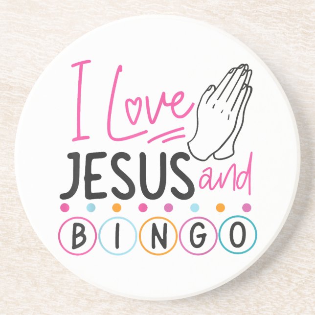 Bingo Player Jesus Faith Christian I Love Jesus An Coaster (Front)