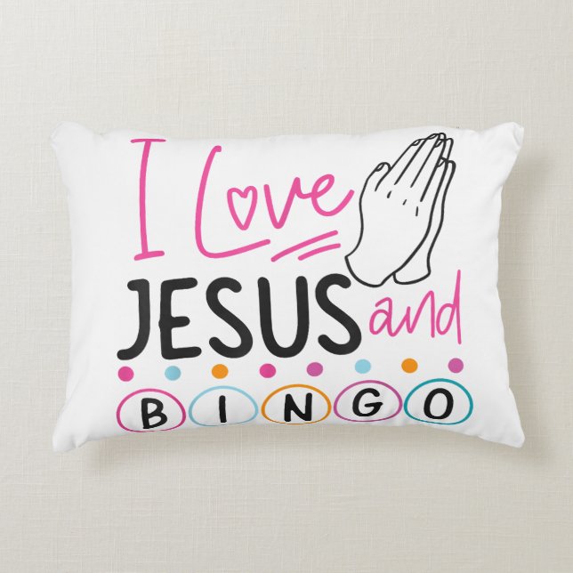 Bingo Player Jesus Faith Christian I Love Jesus An Decorative Cushion (Front)