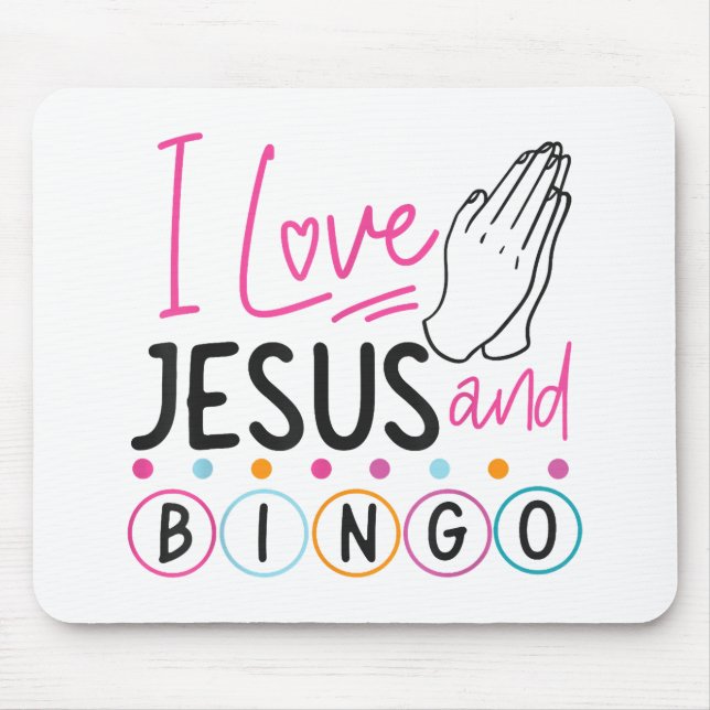 Bingo Player Jesus Faith Christian I Love Jesus An Mouse Mat (Front)