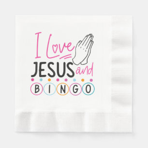 Bingo Player Jesus Faith Christian I Love Jesus An Napkin