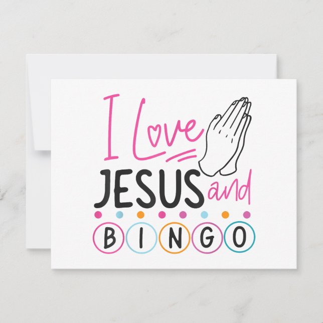 Bingo Player Jesus Faith Christian I Love Jesus An Thank You Card (Front)