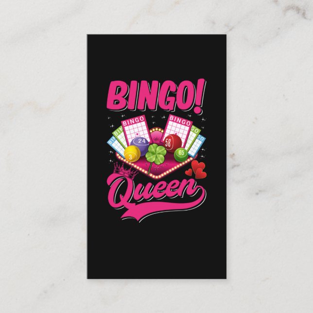 Bingo Player Queen Women Funny Bingo Girl Business Card (Front)