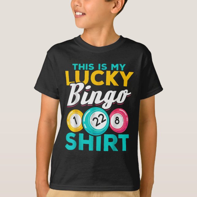 Bingo Player This Is My Lucky Bingo Funny Bingo Me T-Shirt (Front)