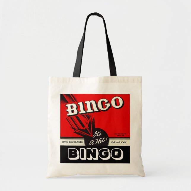 Bingo Players Bag Retro Style Bingo Totes Tote Bag (Front)