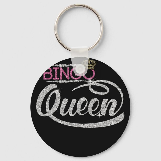 Bingo Queen - Bingo Player Dimond Gift Key Ring (Front)