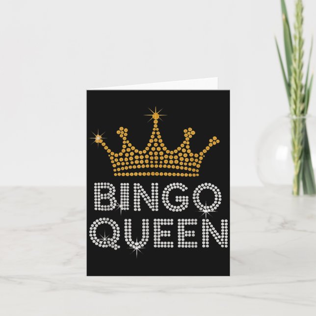 Bingo Queen Bingo Player Game Party Funny Women Gi Card (Front)