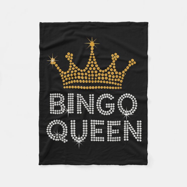 Bingo Queen Bingo Player Game Party Funny Women Gi Fleece Blanket (Front)