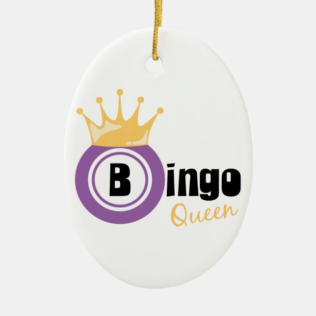 Bingo Queen Ceramic Tree Decoration (Front)