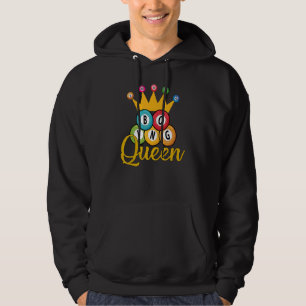 Bingo Queen Funny Lucky Game Lottery Women Girls Hoodie